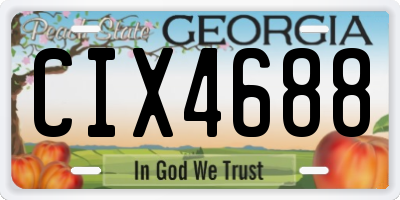 GA license plate CIX4688