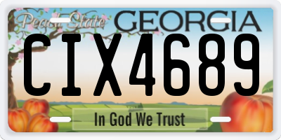 GA license plate CIX4689