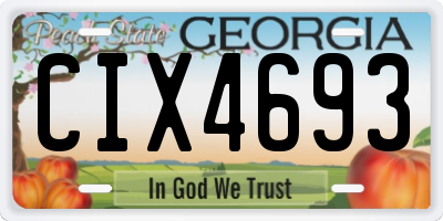 GA license plate CIX4693