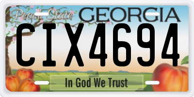 GA license plate CIX4694