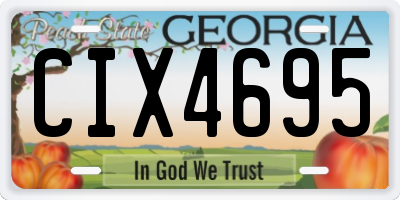 GA license plate CIX4695