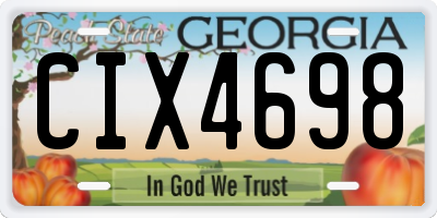 GA license plate CIX4698