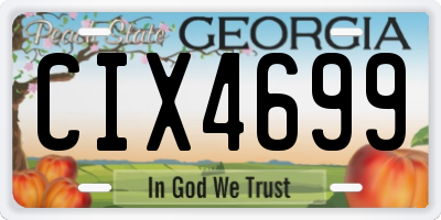 GA license plate CIX4699