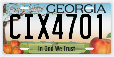 GA license plate CIX4701