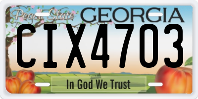 GA license plate CIX4703