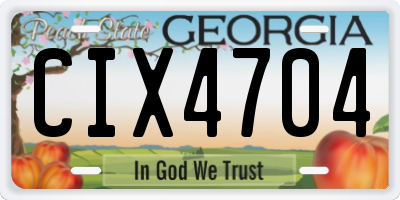 GA license plate CIX4704
