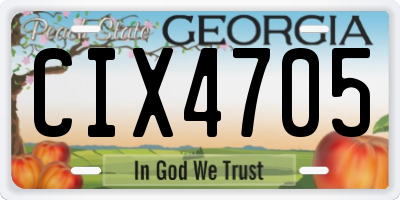 GA license plate CIX4705