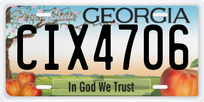 GA license plate CIX4706