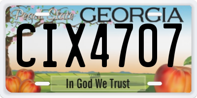 GA license plate CIX4707