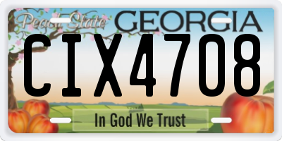 GA license plate CIX4708