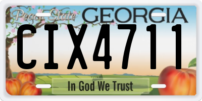 GA license plate CIX4711