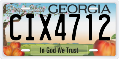 GA license plate CIX4712