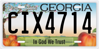 GA license plate CIX4714