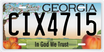 GA license plate CIX4715
