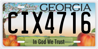 GA license plate CIX4716