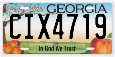 GA license plate CIX4719
