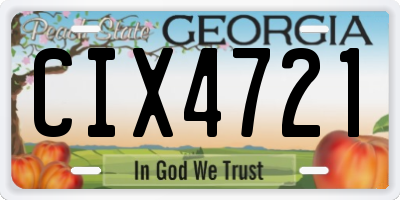 GA license plate CIX4721