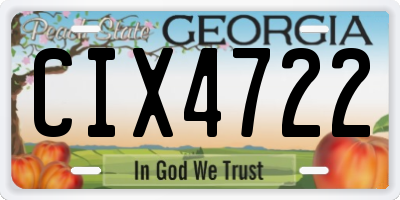 GA license plate CIX4722