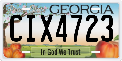 GA license plate CIX4723