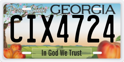 GA license plate CIX4724