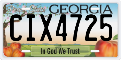 GA license plate CIX4725