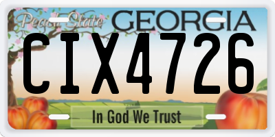 GA license plate CIX4726