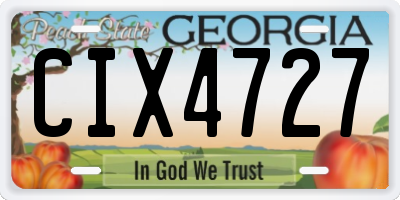 GA license plate CIX4727
