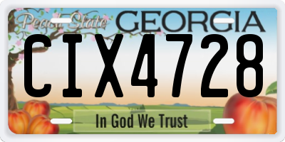 GA license plate CIX4728