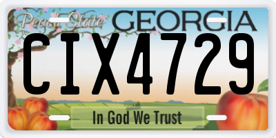 GA license plate CIX4729