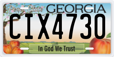 GA license plate CIX4730