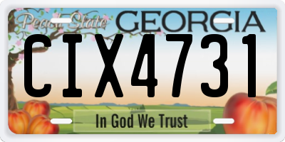 GA license plate CIX4731