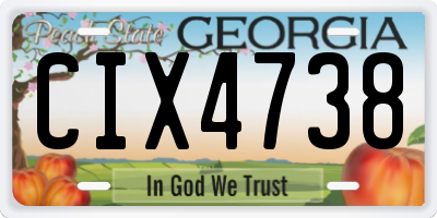 GA license plate CIX4738