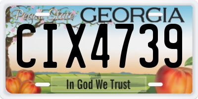 GA license plate CIX4739