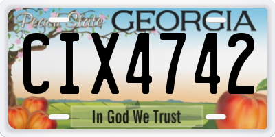 GA license plate CIX4742