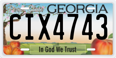 GA license plate CIX4743