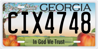 GA license plate CIX4748