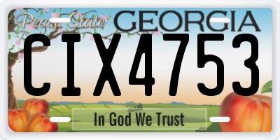 GA license plate CIX4753