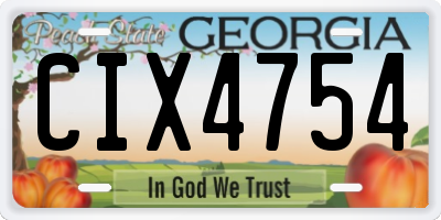 GA license plate CIX4754