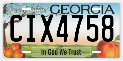 GA license plate CIX4758