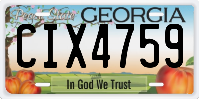 GA license plate CIX4759