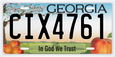 GA license plate CIX4761