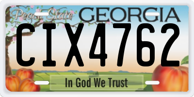 GA license plate CIX4762