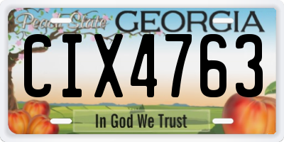 GA license plate CIX4763