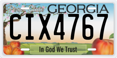 GA license plate CIX4767
