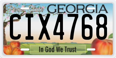 GA license plate CIX4768