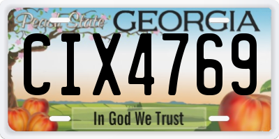 GA license plate CIX4769