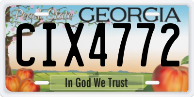 GA license plate CIX4772