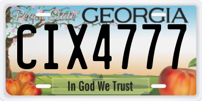 GA license plate CIX4777