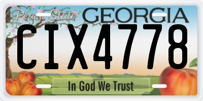 GA license plate CIX4778