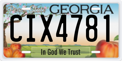 GA license plate CIX4781